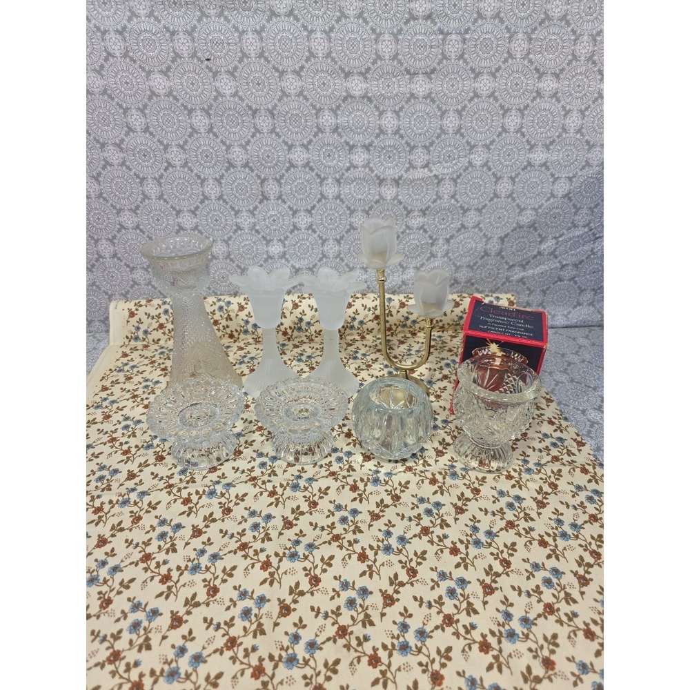 Glass Candle‎ Holders Set Assorted Styles Vases Votive Holders Decor MCM